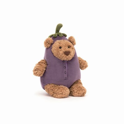 Jellycat Bartholomew Aubergine Bear New Zealand | DEUNX0854